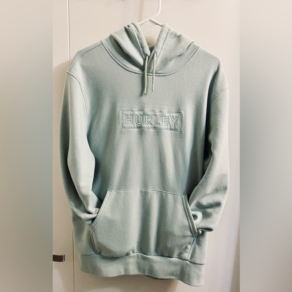 Hurley Men's Green Hoodie Size Large Grunge Comfort Surfwear